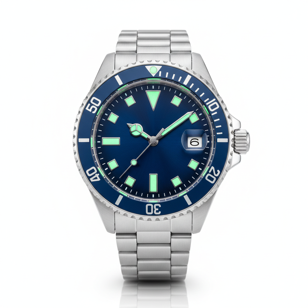 Professional dive watch with blue dial
