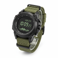 Military tactical watch with olive green strap